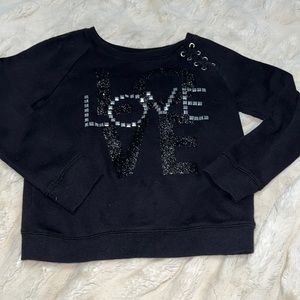 5/$25 Girls Size M 7/8 The Children’s Place Black Long Sleeve Shirt Top LOVE